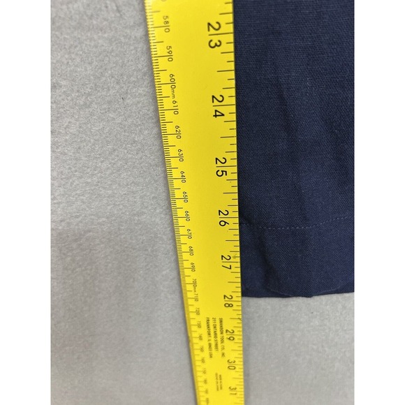 New Caslon Linen Blend Wide Leg Drawstring Waist Blue Pants Size Petite L - Picture 7 of 13